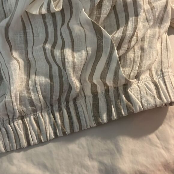 sz S,New with tags Splendid faux wrap linen blend sleeveless stripe blouse $128 - Picture 6 of 8